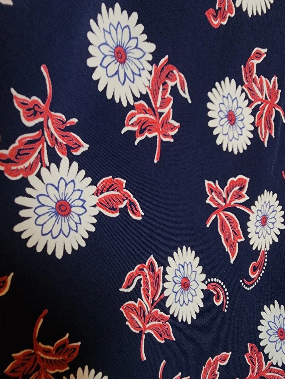 Karen Kane Maxi Skirt Blue Red White Floral Rayon Made In USA Size 6 XS/S